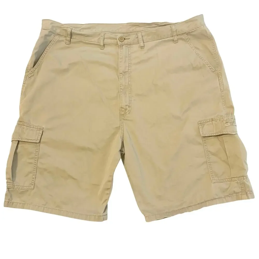 Wrangler Authentics Mens Classic Cargo Shorts Khaki Tan 44 Outdoors Chore Hiking